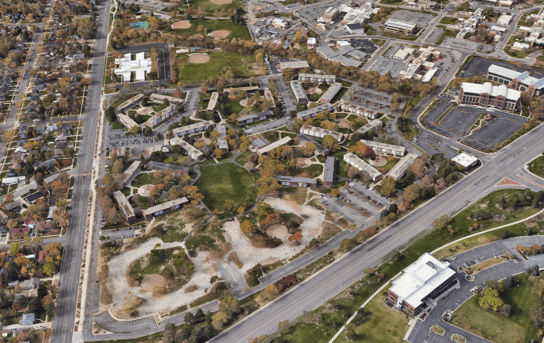 The West Village apartments, shown in the lower left of this image generated by Google Earth, is part of a major multi-phase student housing renovation project taking place on south campus.