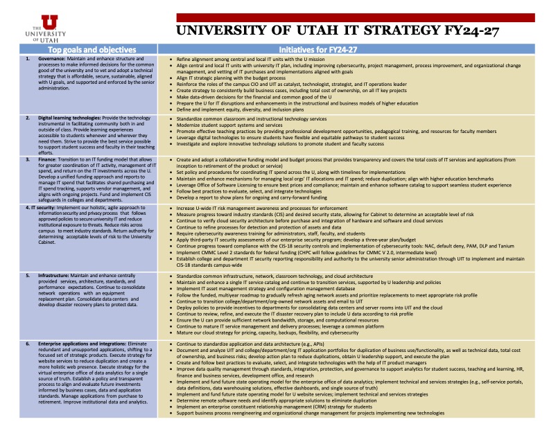 Image of page two of the campus IT strategic plan