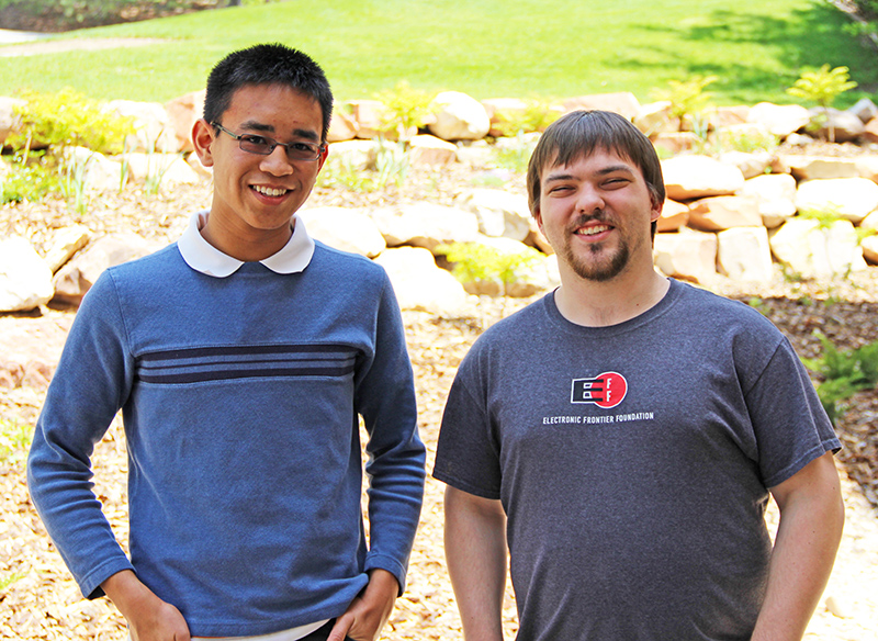 John Fresco, left, and Mitch West are the founders of the University of Utah Linux User Group. They are also student workers in University Information Technology.