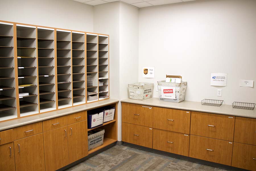 The 102 Tower mailroom.