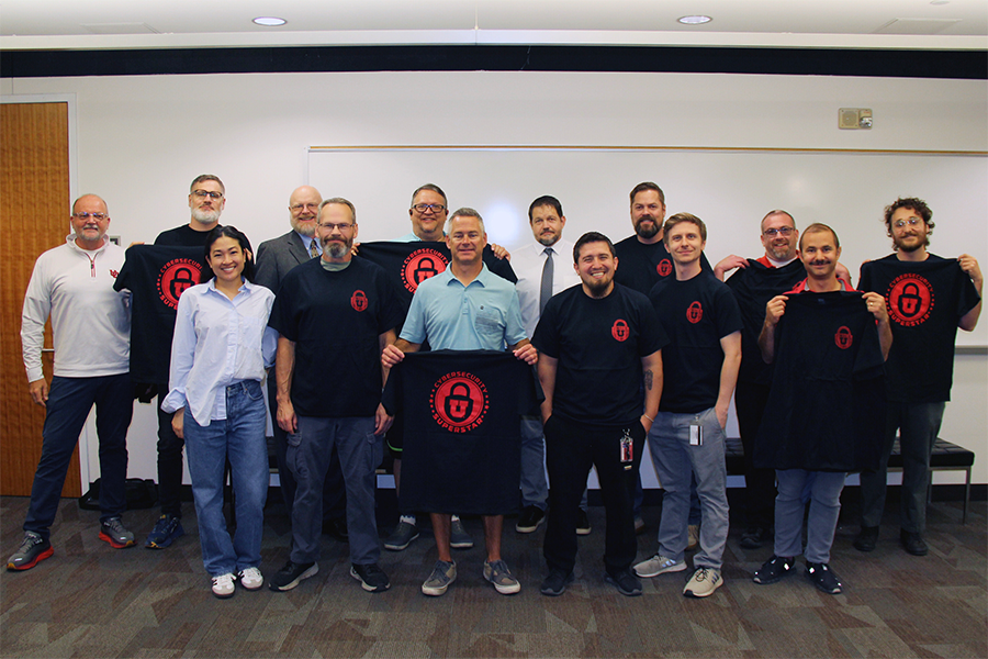 L-R: Dean Keyek-Franssen, Christopher Bradshaw, Karin Wilcox, Clay Postma, David Roberts, Jim Cannon, Matt Harting, Jake Johansen, Eric Martinez, Ian Johanson, Brendan McDonnell, Ryan Lark, Ben Repak, and Nick Haynes.