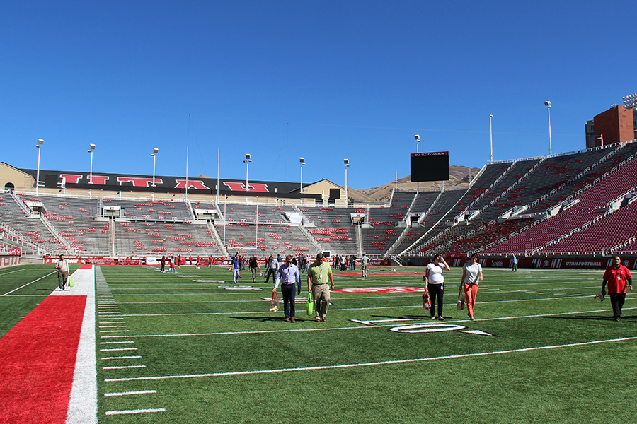 University of Utah Employee Appreciation Day 2018 at Rice-Eccles Stadium: View from the field.