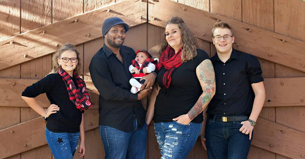 The Lankford family, from left: Madysen, Ian, baby Aryah, Samantha, and Hunter. Photo credit: Amy Talbot (UIT account executive)