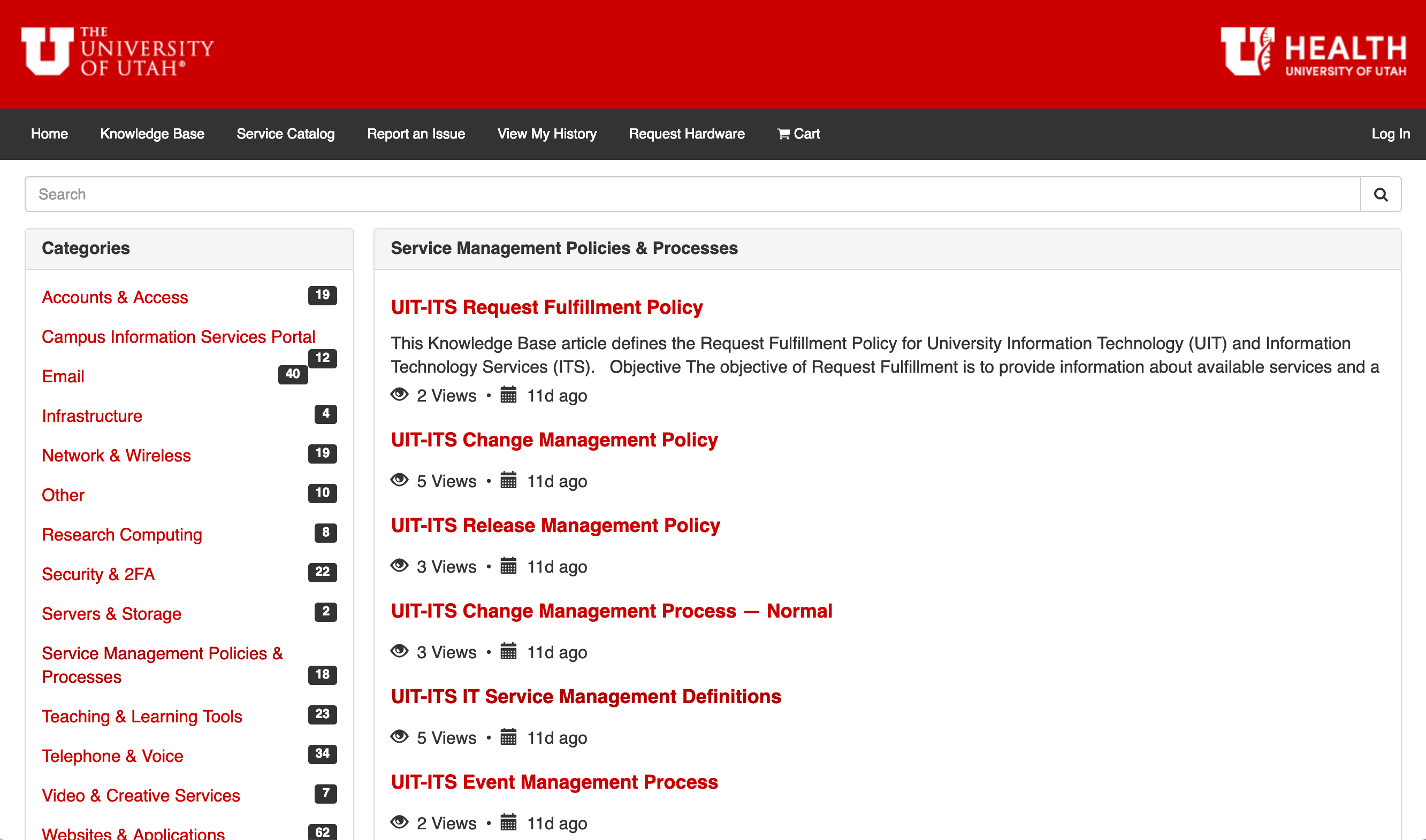 ITSM policy process documents move to IT Knowledge Base University