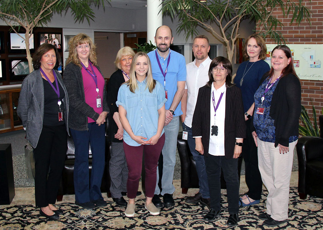 UIT's Accounting Team, L-R: Lisa Kuhn, Susan Shult, Cathy Burbidge, Alijana Kahriman, Matt Timpson, Brandon Zimmerman, Elaine Gallegos (Inventory), Jeanne Krogen, and Melissa Ulfich. Not pictured: Cindy Hanson.