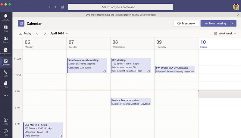 Stay on schedule with the Calendar interface (select to enlarge)