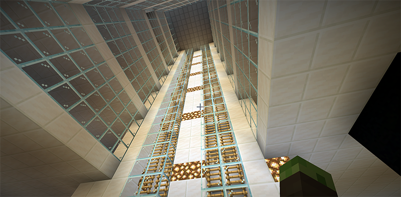 A virtual view looking up from the first floor of 102 Tower