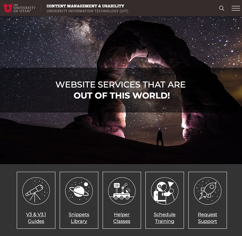 In an effort to promote the Omni CMS 3.1 template, websites.it.utah.edu has been revamped.