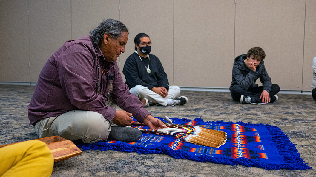 An afternoon session titled “Blanket Exercise: Understanding Colonialism” was part of the workshop Indigenizing the U.