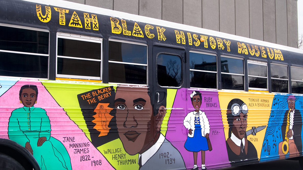 The Utah Black History Museum installed a mobile exhibit at the Natural History Museum of Utah during the Day of Collective Action.