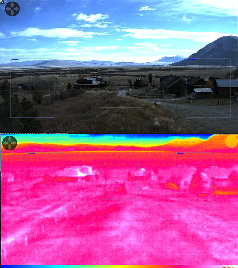 The infrared view from a camera mounted on the Sage sensor node at the Taft-Nicholson Center.