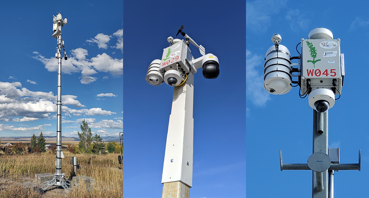 The U maintains Sage sensor nodes (L-R) at the Taft-Nicholson Center (image courtesy of Dan Reed); Rio Tinto Center (image courtesy of Natural History Museum of Utah staff); and 102 Tower (image courtesy of Tom Jennings). Select the image to enlarge.