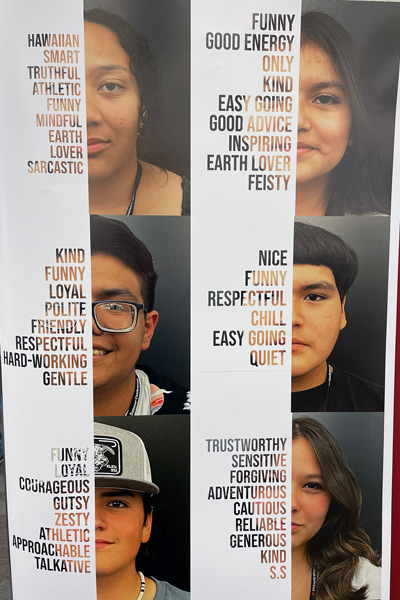 In the Adobe Creative Cloud workshop, Ute students created posters using their photos and various words to describe themselves. (Photo courtesy of University Marketing & Communications)