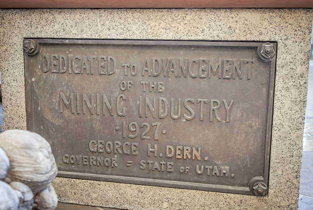 Portions of the old Mines Building, like this original cornerstone, were saved during demolition.