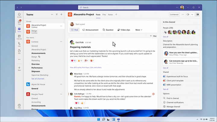 This GIF illustrates how to post an announcement in the new version of Microsoft Teams, which will be released university-wide in March. (Courtesy of Microsoft)