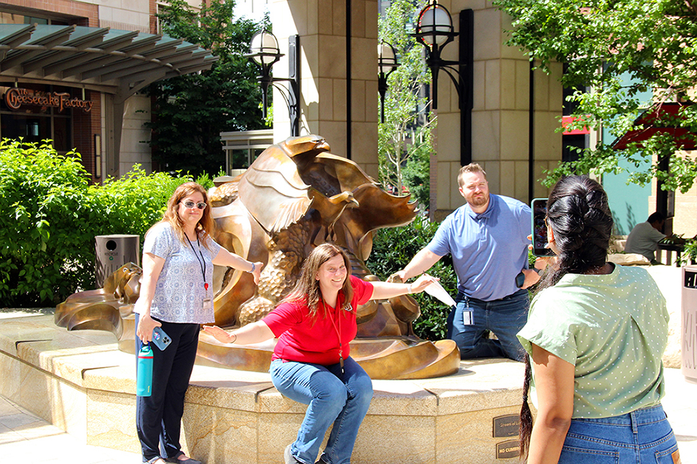 DCIO employees take part in a scavenger hunt in downtown Salt Lake City on June 12, 2024. 