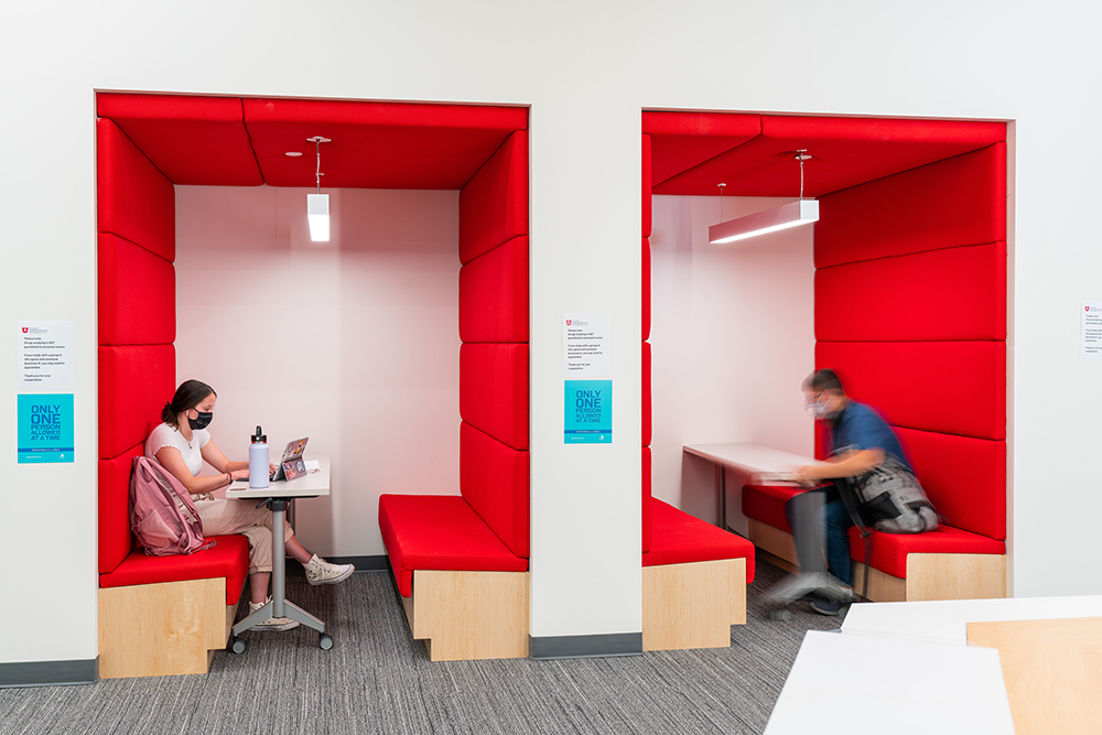 A study booth in Adobe Creative Commons (photo courtesy of the University of Utah)