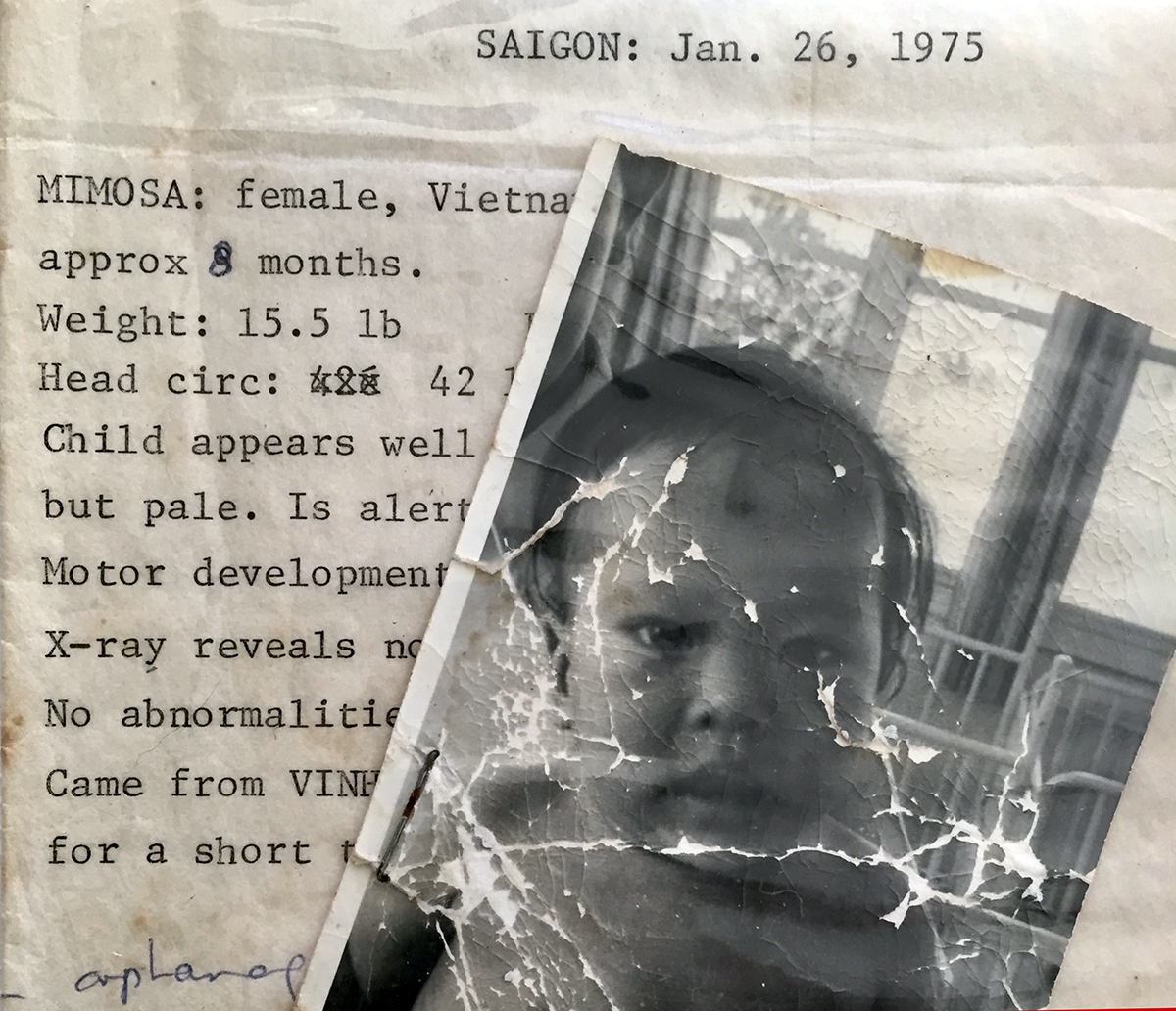 Identity papers sent to Devaki Murch’s adopted mother, Sunday, about her new daughter, “Mimosa.” (Photo courtesy of Murch)