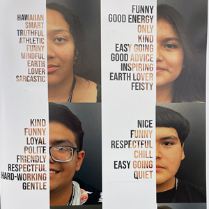 In the Adobe Creative Cloud workshop, Ute students created posters using their photos and various words to describe themselves. (Photo courtesy of University Marketing & Communications)