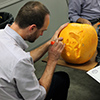 USS pumpkin-carving contest. Patrick Tobin took first place for "Grumpy Cat."