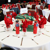 The luncheon included giveaways, including a branded water bottle from VP Lori McDonald.
