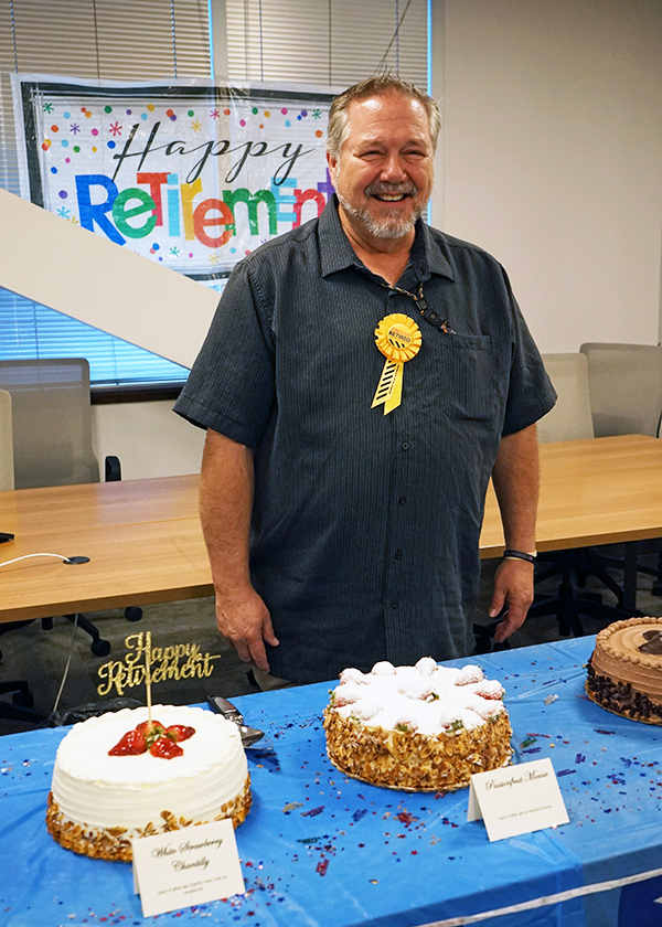 Marv Hawkins, who recently retired as associate director of Product Management for Finance Systems in USS, was honored at a reception on July 12, 2019.