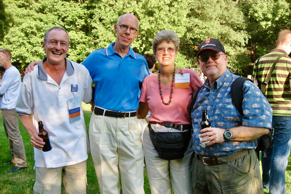 (Courtesy of Suzanne Stensaas) Paul Burrows, right, enjoys a drink with some colleagues.