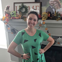 Alexia Adair dressed up as Pebbles Flintstone.