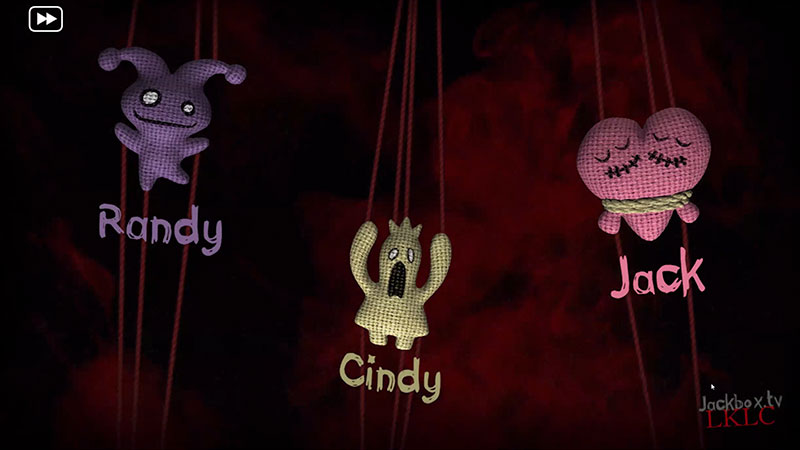 The avatars in Trivia Murder Party look somewhat like fabric voodoo dolls.
