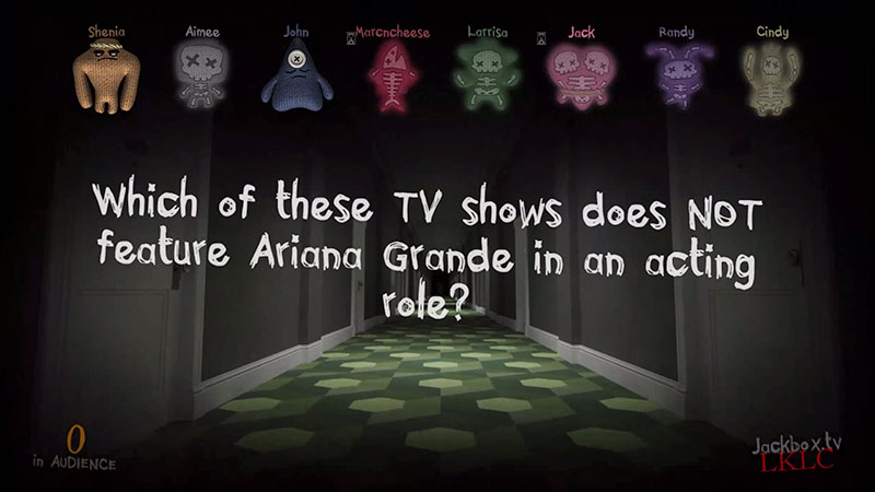 One of the questions asked during Trivia Murder Party was "Which of these TV shows does NOT feature Ariana Grande in an acting role?"