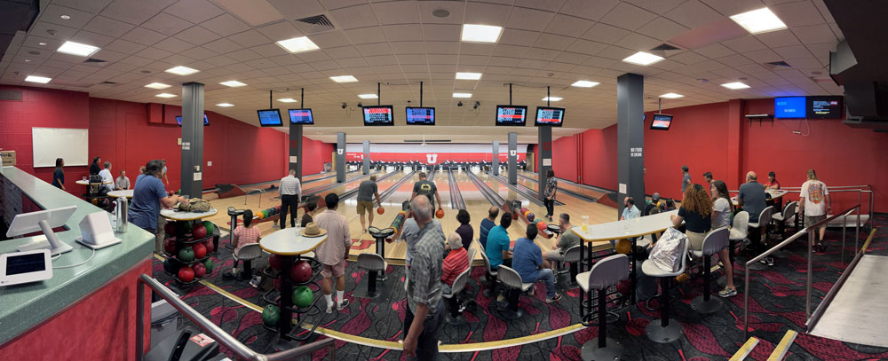 UIT Deputy Chief Information Officer (DCIO) organization and Software Platform Services (SPS) employees bowl on September 1, 2022, at the A. Ray Olpin Union.