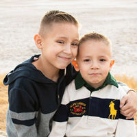 Chacon's sons, (from left) Arsenio, 8, and Aniceto, 5.