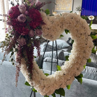 One of Angelica Chacon's floral designs, in the shape of a heart.