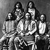 From the Peoples of Utah collection: Chief Ouray, Ute Chieftain, and his sub-chiefs: Warets, Shavano Ankatosh, and Guero (Quray in center front). Photo taken by William Henry Jackson while on a peace mission to Washington, D. C. Image courtesy of J. Willard Marriott Library.