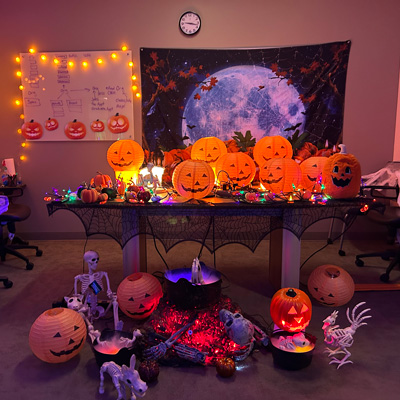 Data Management & Analytics created a “Haunted Pumpkin Patch” for the DCIO Halloween contest on October 30, 2024. (Courtesy of Abbey Allen)