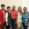 From left, Eve Mary Verde, Judy Yeates, Terry Cirillo, Anita Sjoblom, and Linda Lane, who in previous careers worked together at a telephone company.