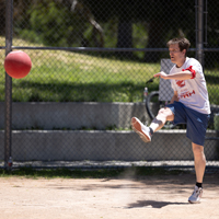 John Penrose (DCIO) kicks the ball. (Photo by Thanh Nguyen)
