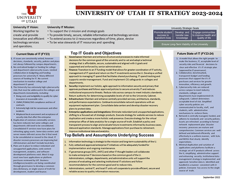 Image of page one of the campus IT strategic plan