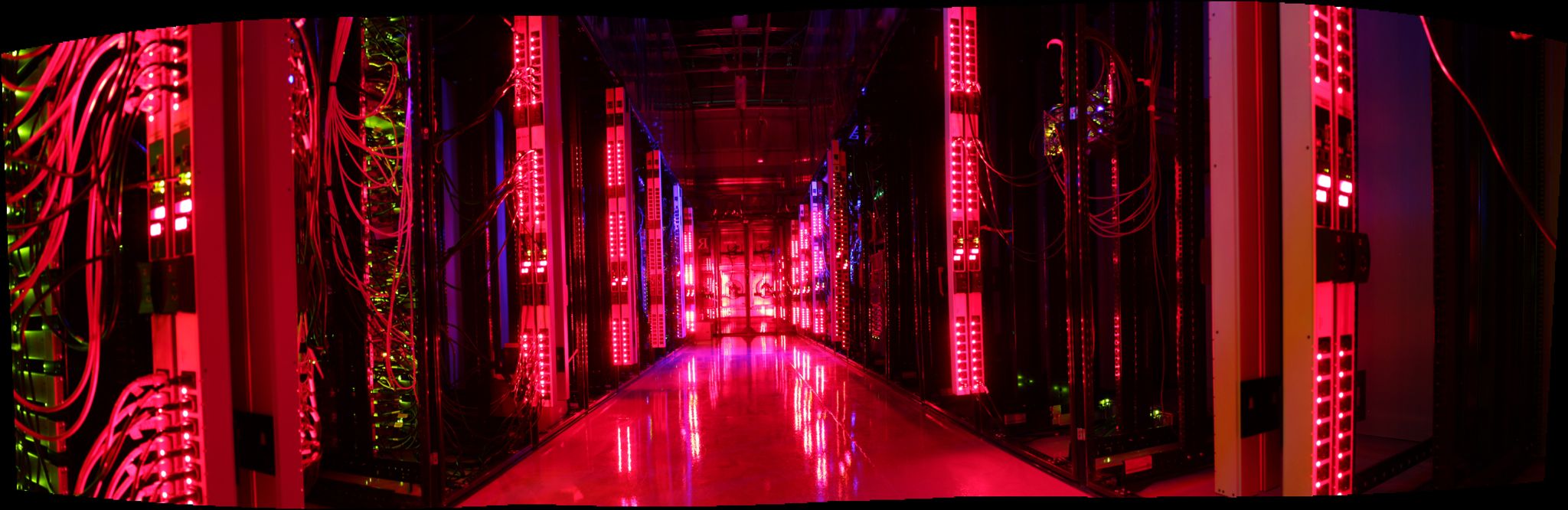 The Center for High Performance Computing's area in the University of Utah's Downtown Data Center. Photo by Sam Liston